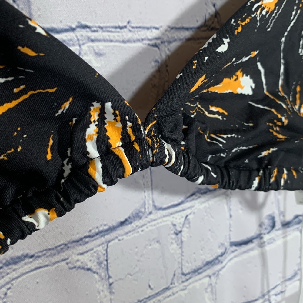 Andie Swim Womens Tropex Bikini Top Black Multicolor Print Beach Vacation L NWT - Picture 3 of 9